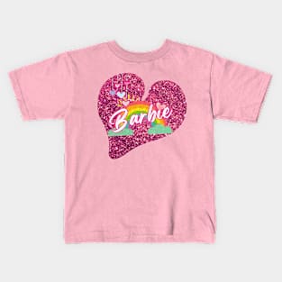 Barbie Love hearts & Rainbow Kids T-Shirt